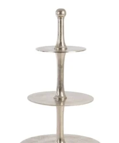 Bizzotto Vassoi E Centro Tavola>ALZATA 3P DECORATIVA MALLET ARGENTO H82