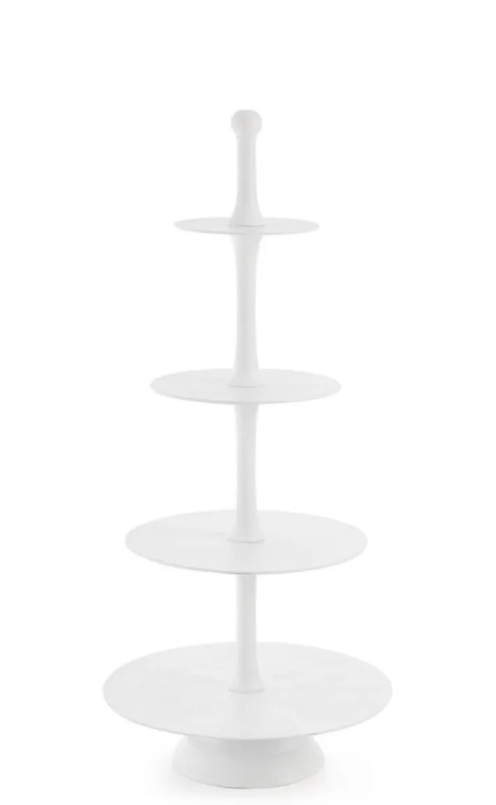 Bizzotto Vassoi E Centro Tavola>ALZATA 4P DECORATIVA MALLET BIANCO H123