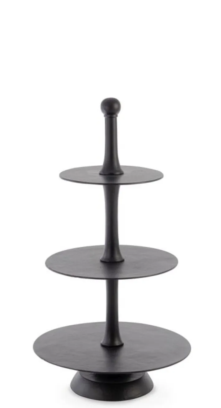 Bizzotto Vassoi E Centro Tavola>ALZATA 3P DECORATIVA MALLET NERO H82