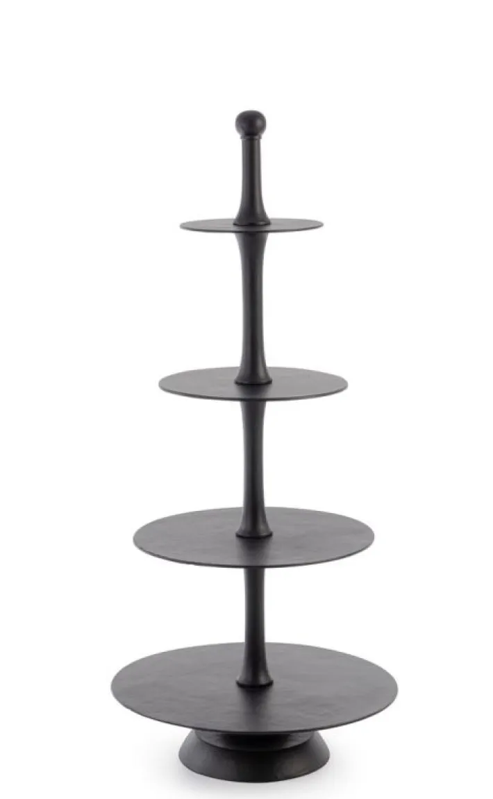 Bizzotto Vassoi E Centro Tavola>ALZATA 4P DECORATIVA MALLET NERO H123