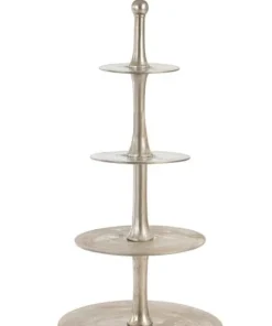 Bizzotto Vassoi E Centro Tavola>ALZATA 4P DECORATIVA MALLET ARGENTO H123