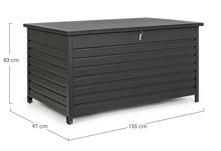 Bizzotto Carrelli E Bauli>BAULE PORTA CUSCINI LARGE CON RUOTE ANTRACITE YK13 - ATLANTIC