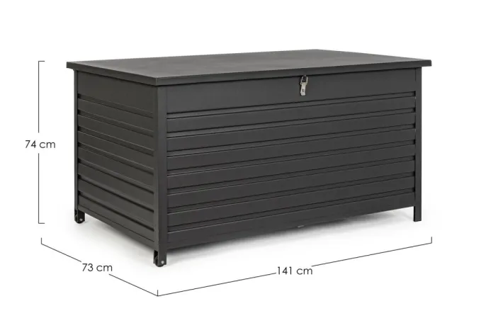 Bizzotto Carrelli E Bauli>BAULE PORTA CUSCINI SMALL CON RUOTE ANTRACITE YK13 - ATLANTIC