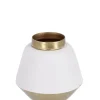 Bizzotto Coprivasi>BOTTIGLIA DECORATIVA SAAD BIANCO ORO H8