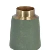 Bizzotto Coprivasi>BOTTIGLIA DECORATIVA SAAD VERDE ORO H10
