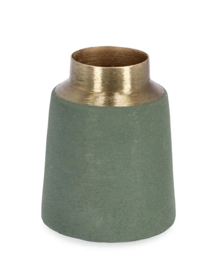 Bizzotto Coprivasi>BOTTIGLIA DECORATIVA SAAD VERDE ORO H10