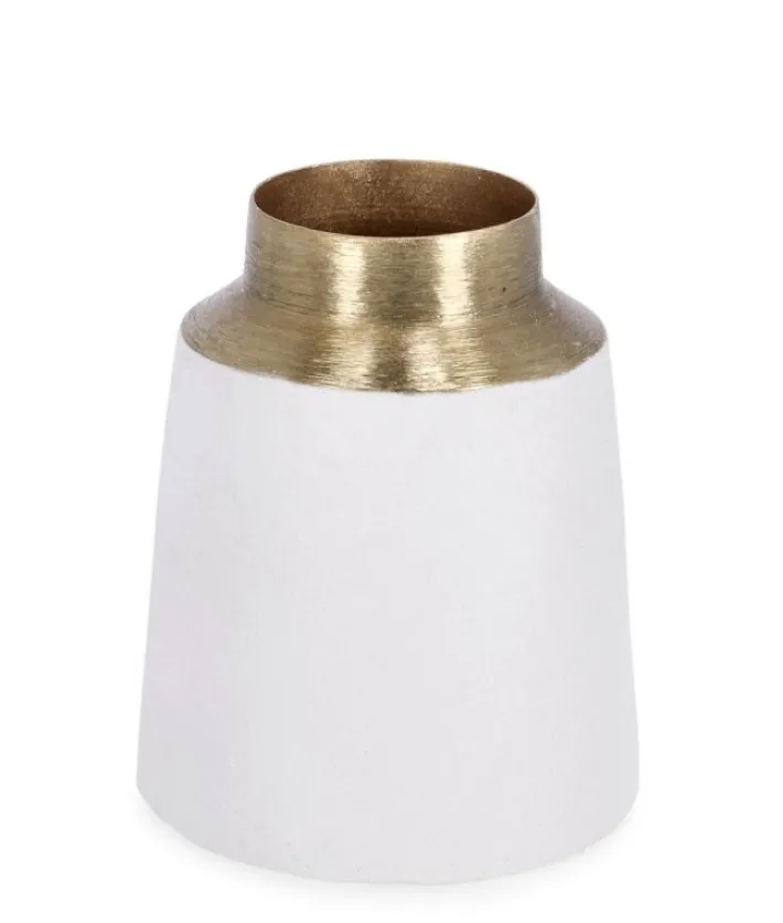 Bizzotto Coprivasi>BOTTIGLIA DECORATIVA SAAD BIANCO ORO H10