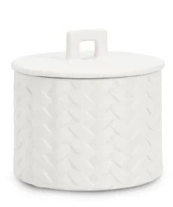 Bizzotto Candele>CANDELA C-COPERCHIO TWINE BIANCO Ø14,5