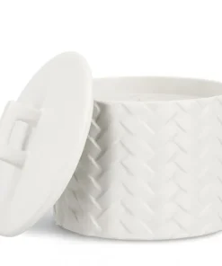Bizzotto Candele>CANDELA C-COPERCHIO TWINE BIANCO Ø14,5