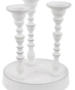 Bizzotto Portacandele>CANDELABRO KYLIE 3F BIANCO C-BASE H18