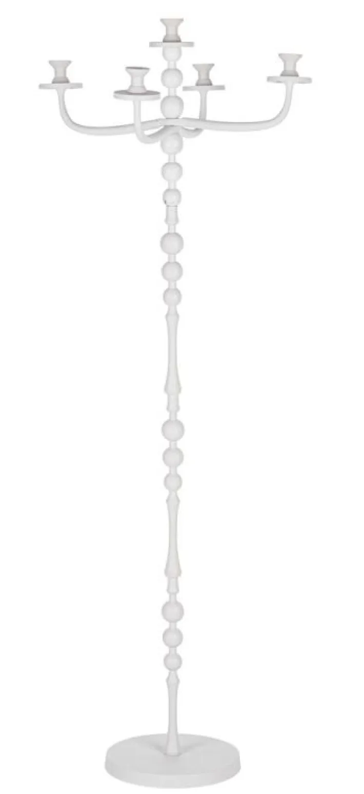 Bizzotto Portacandele>CANDELABRO RIDHI 5FUOCHI BIANCO H152