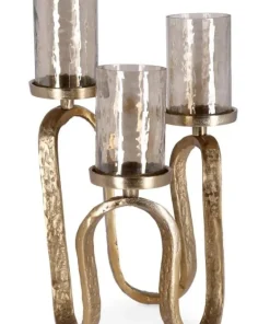 Bizzotto Portacandele>CANDELABRO SAGAR 3FUOCHI ORO H29