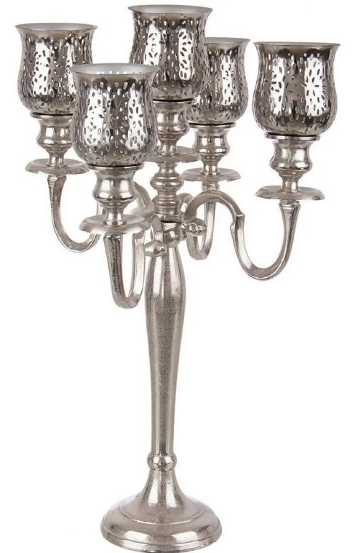 Bizzotto Portacandele>CANDELABRO SHARYN 5FUOCHI ARGENTO H62