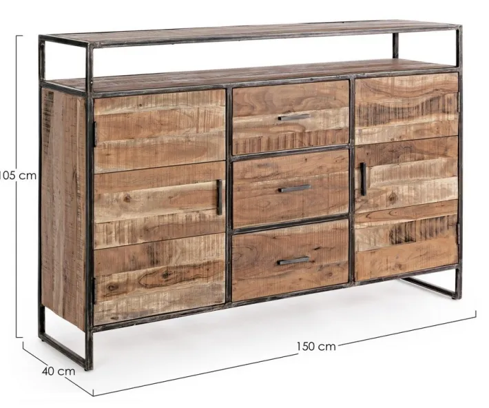 Bizzotto Credenze>CREDENZA IN LEGNO 2 ANTE - ELMER