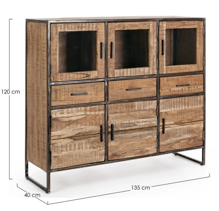 Bizzotto Credenze>CREDENZA IN LEGNO 6 ANTE - ELMER