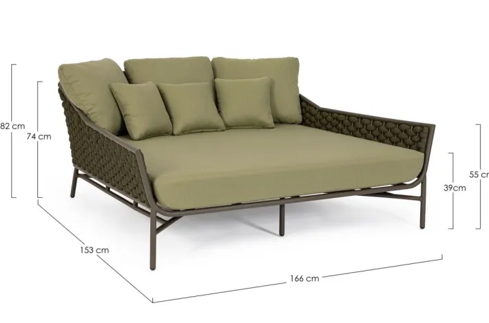 Bizzotto Daybed>DAYBED C-C EVERLY OLIV QS24