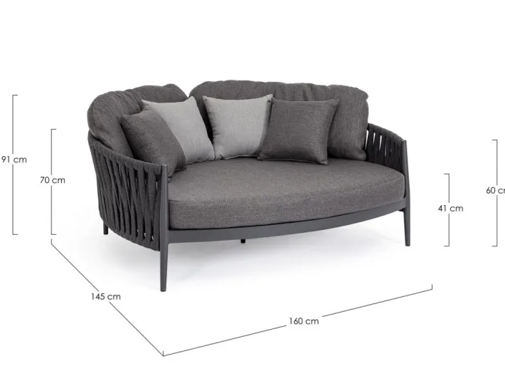 Bizzotto Daybed>DAYBED C-C JACINTA ANTRACITE WG21