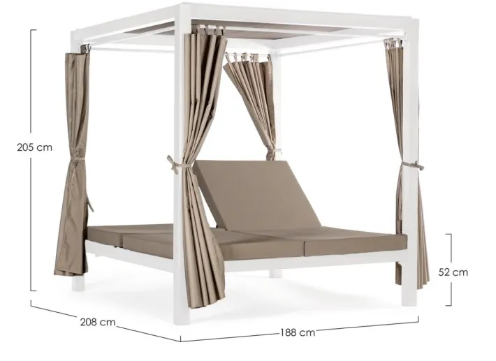 Bizzotto Daybed>DAYBED IN ALLUMINIO BIANCO KS01 - DREAM
