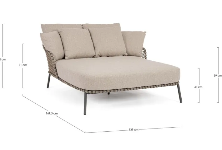 Bizzotto Daybed>DAYBED 2P C-C IVISSA ANTRACITE