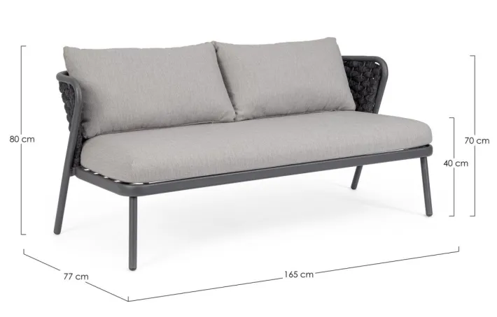 Bizzotto Divani>DIVANO 2 POSTI ANTRACITE QS22/GRAPHITE - HARLOW