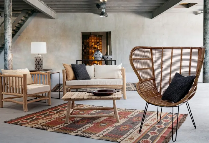 Bizzotto Divani>DIVANO CON CUSCINO IN TEAK - SAHEL