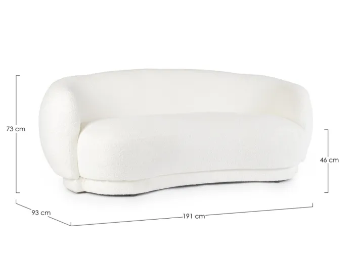 Bizzotto Divani>DIVANO EFFETTO BOUCLE' BIANCO - TECLA