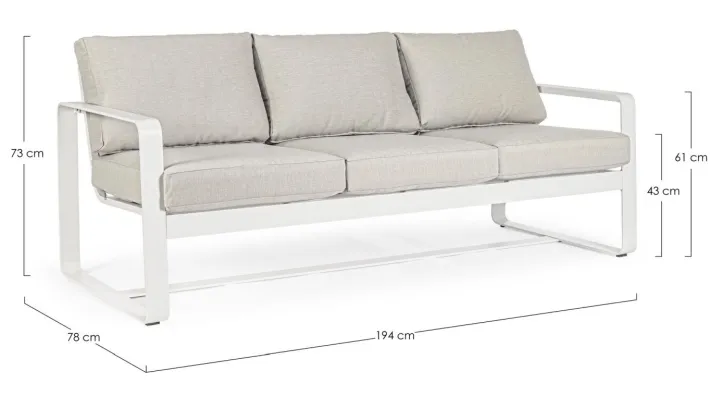Bizzotto Divani>DIVANO IN ALLUMINIO BIANCO YK11 - MERRIGAN