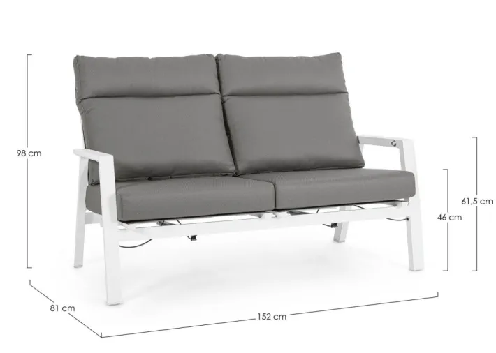 Bizzotto Divani>DIVANO IN ALLUMINIO BIANCO JX11 - KLEDI
