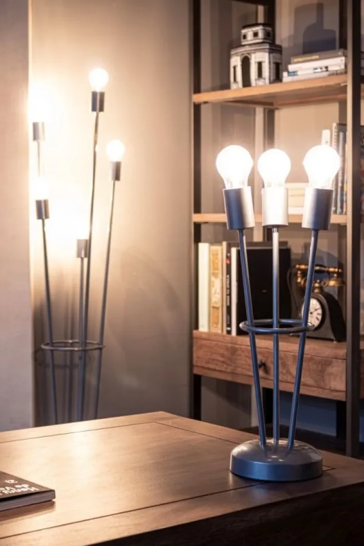 Bizzotto Lampade Da Tavolo>LAMPADA TAV. FIACCOLA 3LUCI ARGENTO H45