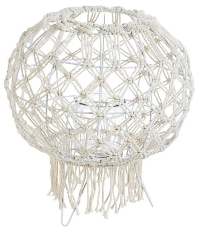 Bizzotto Lanterne>LANTERNA MACRAME BIANCO H38