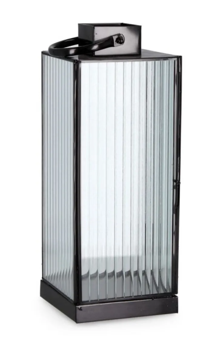Bizzotto Lanterne>LANTERNA TEHRI 1M RIGHE TRASP NERO H37,5