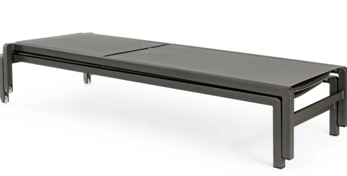Bizzotto Lettini, Sdraio E Chaise Longue>LETTINO CON RUOTE IN ALLUMINIO IMPILABILE ANTRACITE - KONNOR