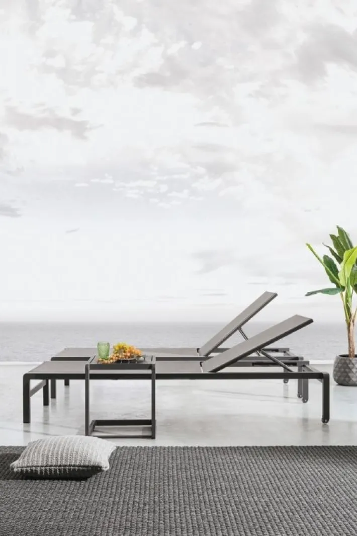 Bizzotto Lettini, Sdraio E Chaise Longue>LETTINO CON RUOTE IN ALLUMINIO IMPILABILE ANTRACITE - KONNOR