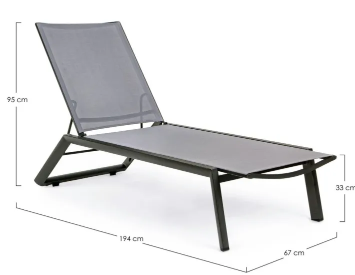 Bizzotto Lettini, Sdraio E Chaise Longue>LETTINO CON RUOTE IN ALLUMINIO ANTRACITE GK52 - CRUISE
