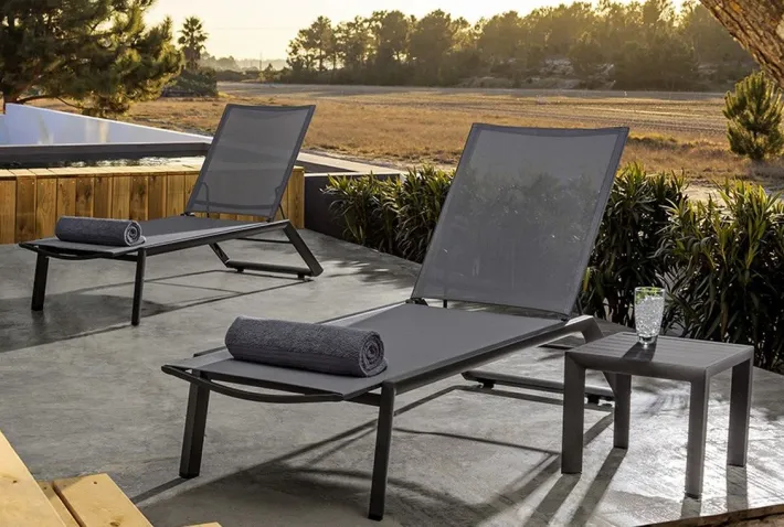 Bizzotto Lettini, Sdraio E Chaise Longue>LETTINO CON RUOTE IN ALLUMINIO ANTRACITE GK52 - CRUISE