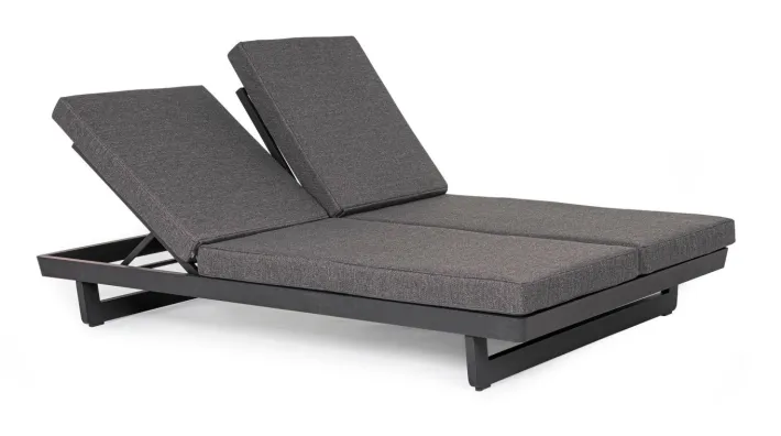 Bizzotto Lettini, Sdraio E Chaise Longue>LETTINO DOPPIO IN ALLUMINIO ANTRACITE WG21 - INFINITY