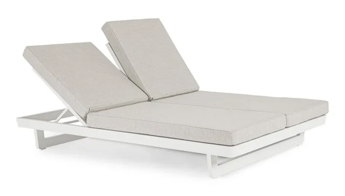 Bizzotto Lettini, Sdraio E Chaise Longue>LETTINO DOPPIO IN ALLUMINIO BIANCO WG20 - INFINITY