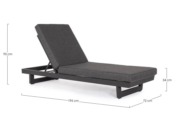 Bizzotto Lettini, Sdraio E Chaise Longue>LETTINO IN ALLUMINIO ANTRACITE WG21 - INFINITY