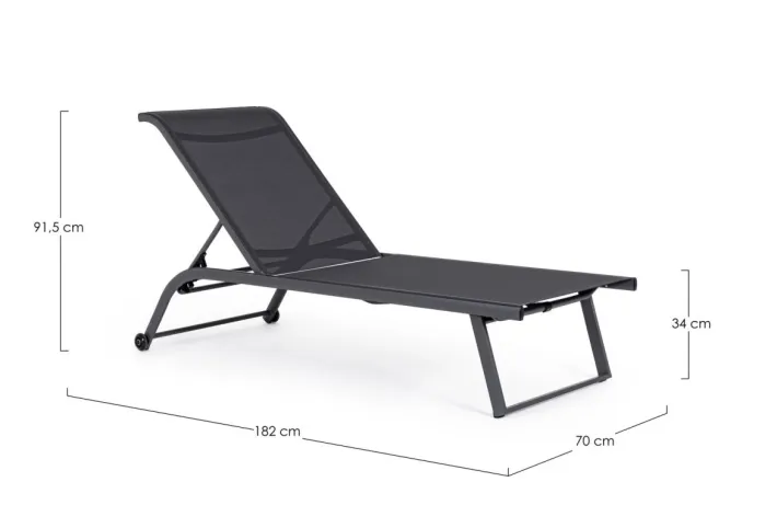 Bizzotto Lettini, Sdraio E Chaise Longue>LETTINO IN ALLUMINIO CON RUOTE ANTRACITE - TAYLOR