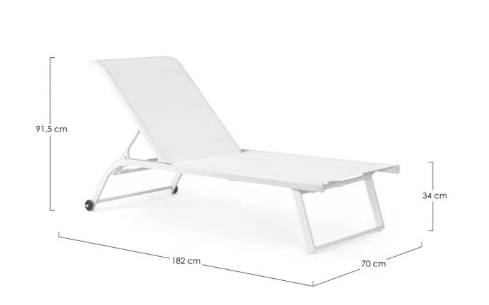 Bizzotto Lettini, Sdraio E Chaise Longue>LETTINO IN ALLUMINIO CON RUOTE BIANCO - TAYLOR