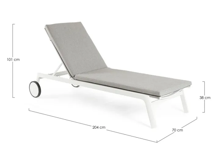 Bizzotto Lettini, Sdraio E Chaise Longue>LETTINO IN ALLUMINIO CON RUOTE BIANCO WG20 - JALISCO