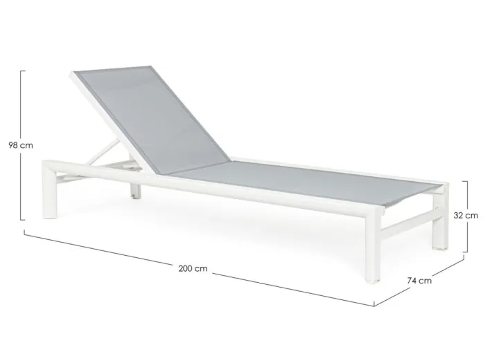 Bizzotto Lettini, Sdraio E Chaise Longue>LETTINO IN ALLUMINIO CON RUOTE BIANCO YK11 - SKIPPER NEW