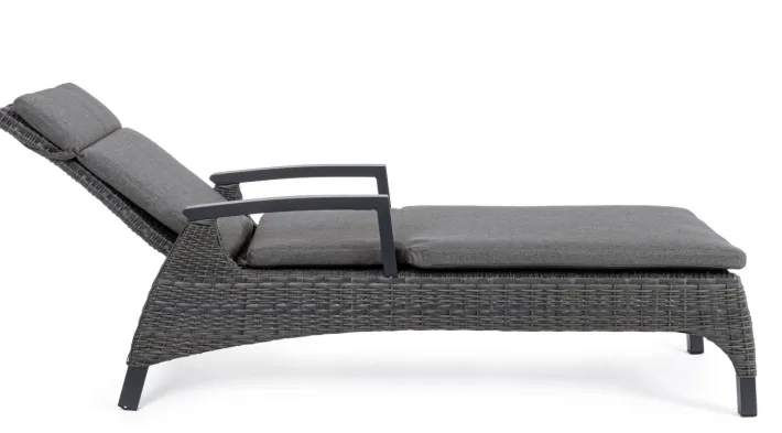 Bizzotto Lettini, Sdraio E Chaise Longue>LETTINO RECLINABILE CON CUSCINI ANTRACITE JX55 - BRITTON