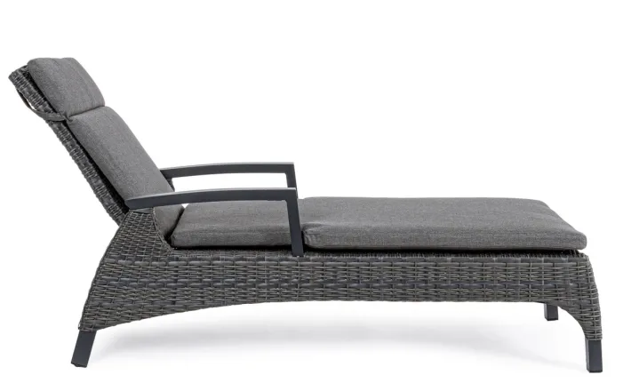 Bizzotto Lettini, Sdraio E Chaise Longue>LETTINO RECLINABILE CON CUSCINI ANTRACITE JX55 - BRITTON