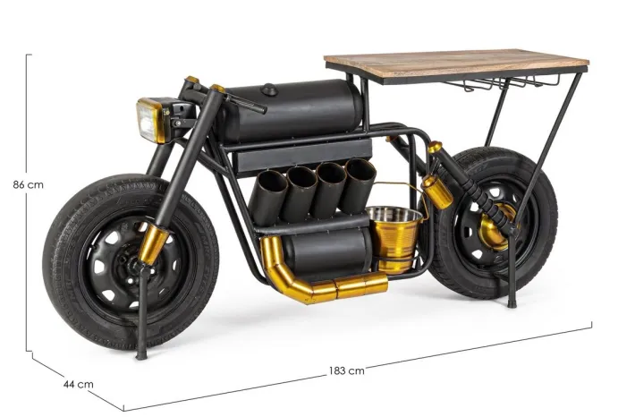 Bizzotto Carrelli Ed Espositori>MOBILE BAR IN ACCIAIO - MOTO SPEED