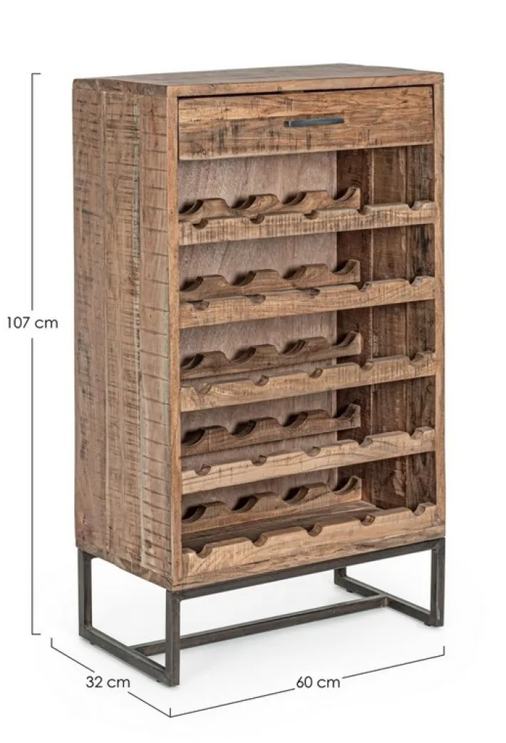 Bizzotto Mobili Bar E Cantinette|Mobili Contenitori>MOBILE PORTABOTTIGLIE IN LEGNO - ELMER