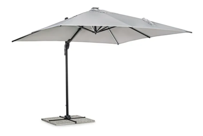 Bizzotto Ombrelloni>OMBRELLONE BRACCIO CON LED IN ALLUMINIO 3X3 ANTRACITE - INES