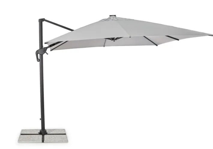 Bizzotto Ombrelloni>OMBRELLONE BRACCIO CON LED IN ALLUMINIO 3X3 ANTRACITE - INES