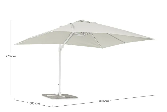 Bizzotto Ombrelloni>OMBRELLONE BRACCIO IN ALLUMINIO 3X4 BIANCO - EDEN