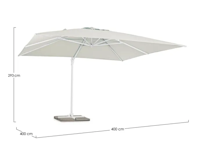 Bizzotto Ombrelloni>OMBRELLONE BRACCIO IN ALLUMINIO 4X4 BIANCO - EDEN